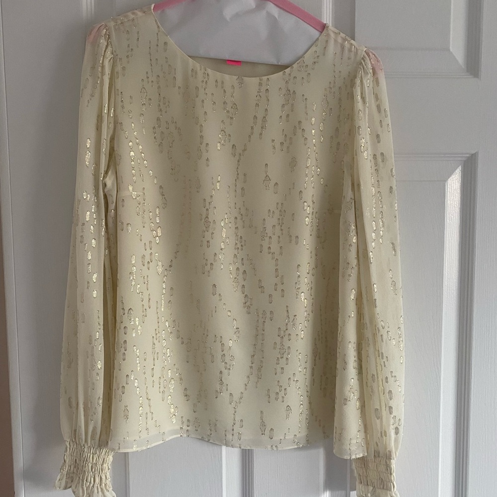 Lilly Pulitzer Miriam silk with metallic top